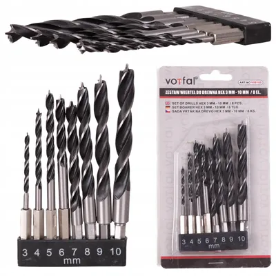 Produktbild von Vorfal Spiralbohrer-Set Sechskant 8-teilig für Holz