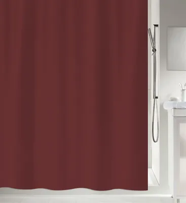 Produktbild von Spirella Anti-Schimmel Duschvorhang - Anti-Bakteriell, waschbar, wasserdicht, Polyester, „Primo“ 180x200cm Bordeaux Rot