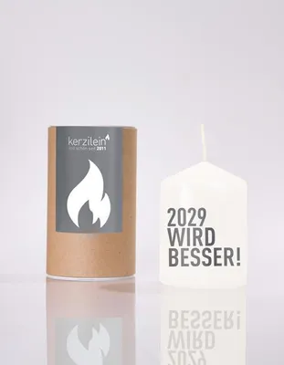 Produktbild von Flämmchen, weiß/anthrazit "2029 wird besser"
