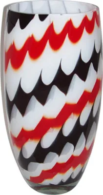 Produktbild von Glasvase weiß-schwarz-rot Jozy Art Queen 38 cm