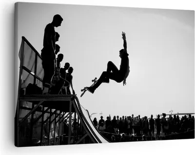 Produktbild von Bild auf Leinwand - Leinwandbild - Sport Skateboard - 70x50cm - Wand Bild - Wanddeko - Wandbilder - Leinwanddruck - Bilder - Kunstdruck - Wanddekoration - Leinwand bilder - Wandkunst - AA70x50-3655
