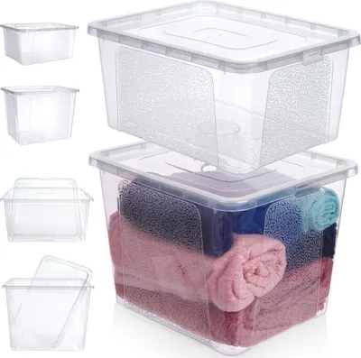 Obrázek produktu pro Vilde skladovací kontejner Skladovací box Plastový kontejner Kontejner s víkem 20/30 L 2 ks.