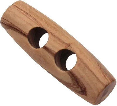 Produktbild von 5 ovale Holzknöpfe aus echtem Olivenholz 22mm
