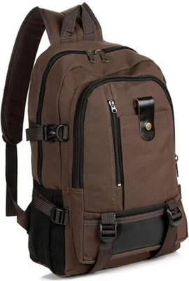 Produktbild von Tragbarer Rucksack für Männer, Reisen, Tagesrucksack, Segeltuch, große Kapazität, Aufbewahrungstasche, Schule, Büchertasche, Camping, Wandern, Fahrrad