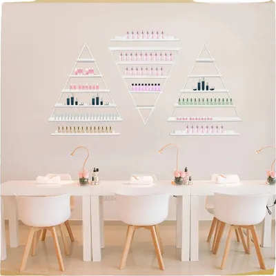 Image de Présentoir pour vernis à ongles, fixation murale, 6 niveaux, BLANC