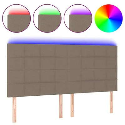 Produktbild von vidaXL LED Kopfteil Taupe 200x5x118/128 cm Stoff