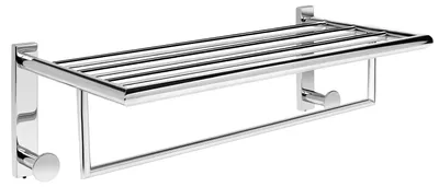 Handtuchhalter Wandmontage, Edelstahl, 50 cm, mit 2 Haken