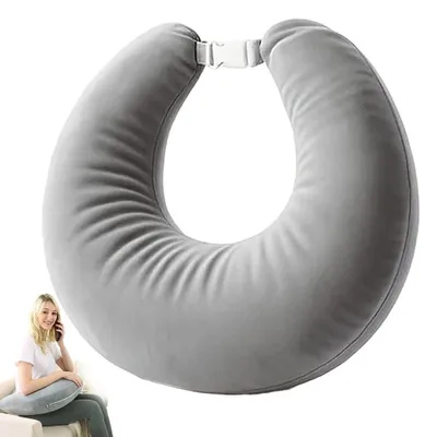 Produktbild von Omgoods – Ergonomisches Strickkissen – Bequemer Halt zum Lesen und Spielen – Grau