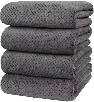 Produktbild von Unyqoos® Mikrofaser-Handtücher 4er-Set – ultraweich & hochsaugfähig, fusselfrei, schnelltrocknend, für Bad & Sport