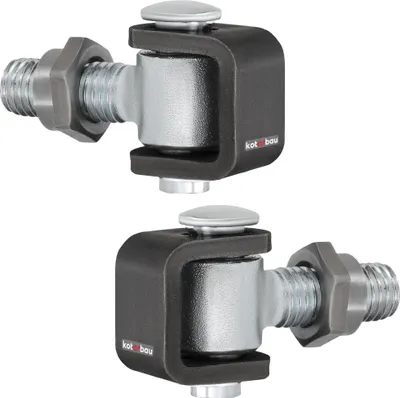 Produktbild von KOTARBAU® 2er Set Torband Verstellbar Türangeln M12 Anschweißscharnier S235JR Stahl Galvanisch Verzinkt Türscharniere Silber Einstellbares Scharnier Torscharniere Türband Torangel
