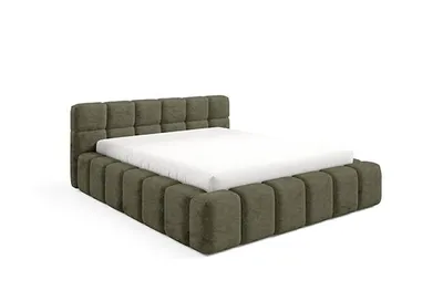 Produktbild von Dekori Polsterbett 140x200 NUBO PREMIUM Wolkenbett mit Bettkasten, Chenille Stoff - Olivgrün (Perfect Harmony 39)