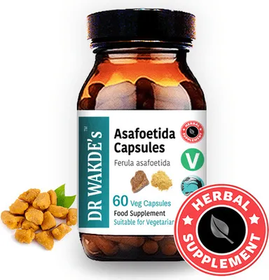 Image de DR WAKDE'S Asafoetida Capsules | 60 Vegi Caps | Supplément ayurvédique | Végétalien | 100% Herbes | Rabais de quantité | Expédition le jour même