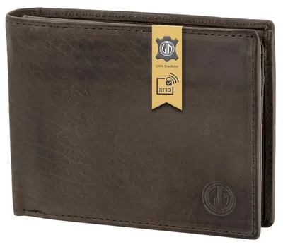 LINDENMANN Herren Leder Portemonnaie braun
