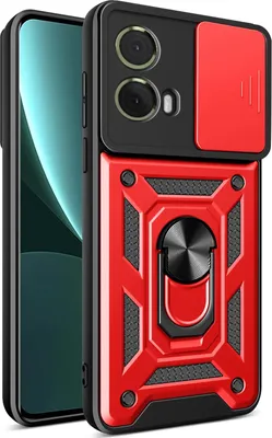 Produktbild von Hülle für Motorola Moto G85 Magnetische Ring Ständer Halter Dia Kameraschutz TPU Bumper Silikon Schutzhülle Rot