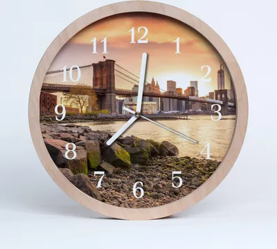 Produktbild von Holzuhr 20fi cm wanduhr - Brücke Stadt