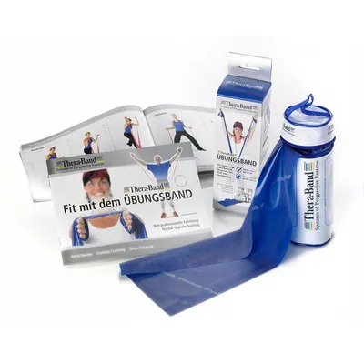 Immagine prodotto di Thera-Band® 2,5 m BLUE Extra Strong in scatola con zip + istruzioni per gli esercizi THERABAND
