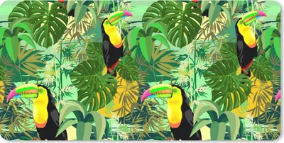 Produktbild von MuchoWow® Schreibtischunterlage Vogel - Muster - Dschungel 80x40 cm - XXL Mauspad - Gaming Mauspad