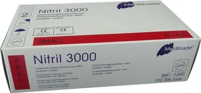 Produktbild von Meditrade Einmalhandschuhe Nitril 3000 S weiß