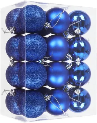 Produktbild von Weihnachtskugeln blau, 3 cm, 24 Stück, Dekoration für den Weihnachtsbaum