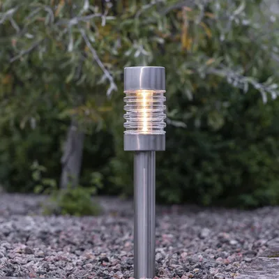 Immagine prodotto di Lampada da esterno a LED e solare "Terni" in acciaio inossidabile/vetro, LED bianco caldo
