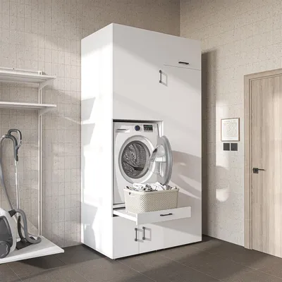 Produktbild von Roomart Waschmaschinenschrank 127 cm breit, Weiß