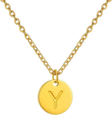 Produktbild von Initialen Kette Damen Anhänger Gold Rosegold Silber mit Herz