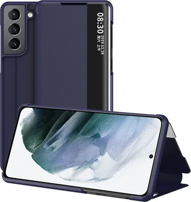 Produktbild von König Design Hülle kompatibel mit Samsung Galaxy S22 Plus 5G Kunstleder Handyhülle - Handy Case Blau