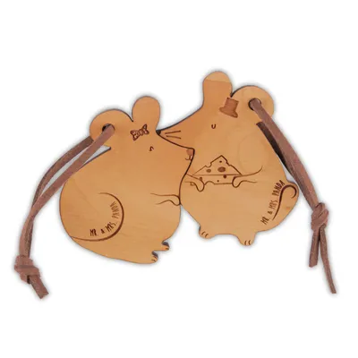 Produktbild von Mr. & Mrs. Panda Partner Schlüsselanhänger Maus verliebt - Geschenk, pärchen, Paare, Liebe, Mäuse, Hochzeit, Paar, Freundin