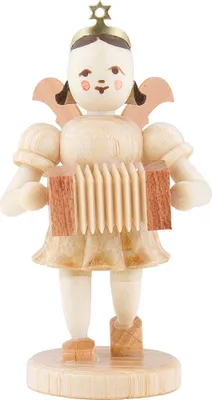 Produktbild von Kurzrockengel mit Harmonika, natur (6,6cm) von Blank Kunsthandwerk