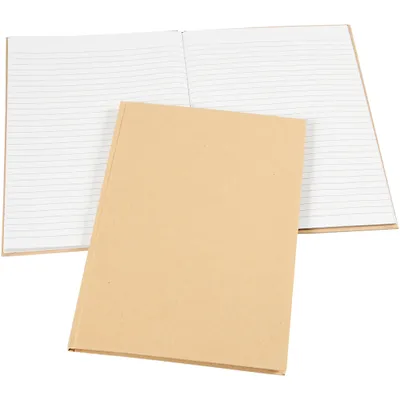 Produktbild von Notizbuch A4 Hardcover Naturpapier, braun, 80 Blatt, liniert