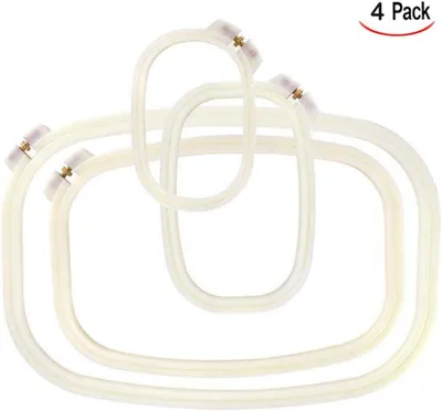 Produktbild von Kinderwerkzeug iPobie 4 Stück rechteckiger, quadratischer Stickrahmen, Kreuzstichrahmen, Stickrahmen-Set (4 Größen)