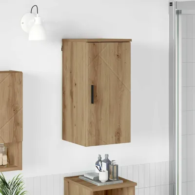 Image de Armoire de salle de bain exclusive en chêne massif, dimensions : 30 x 31,5 x 61 cm