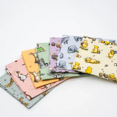 Fat Quarter Bundle Winnie Puuh & Freunde, 7er-Pack, 100% Baumwolle