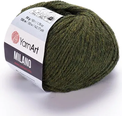 Produktbild von YarnArt Milano 874 "Farn": Weiche, atmungsaktive Wolle für Herbstprojekte.