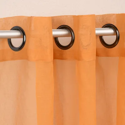 Produktbild von Ösengardine einfarbig Voile Struktur ocker 135x260cm