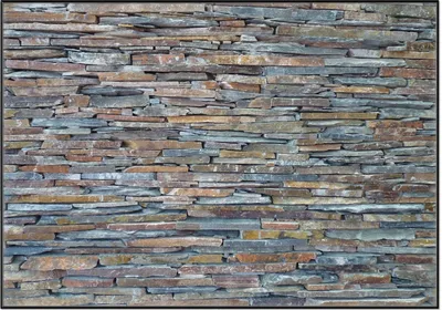 Produktbild von Wallario Wandbild Natursteinmauer in grau braun, Größe: 70,30 x 100,30 cm, Poster mit schwarzem Aluminiumrahmen