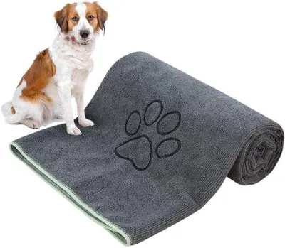 Zdjęcie produktu dla Ibenzoa® Ręcznik do zwierząt z mikrofibry, 76 x 127 cm – 80% poliester/20% poliamid, chłonny, szybko schnący i wyjątkowo miękki, idealny dla psów i kotów