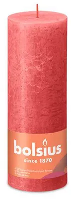 Image de Bolsius Rustik Bougie rose fleur 190/68mm