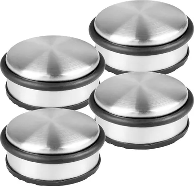 Produktbild von 4er Set Türstopper Edelstahl massiv - Schwerer Türstopper Boden mit modernem Design, Türstopper versehen mit Gummiring zum Schutz der Türen (4er Set)