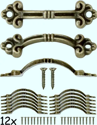 Produktbild von 'FUXXER® Antike Möbel-Griffe, Schubladen-Griffe, Antik Bronze Design, 106 x 25 mm, 2er Set'