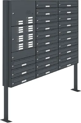 Produktbild von 23er Briefkasten Standanlage Freistehend RAL 7016 Anthrazit Klingel