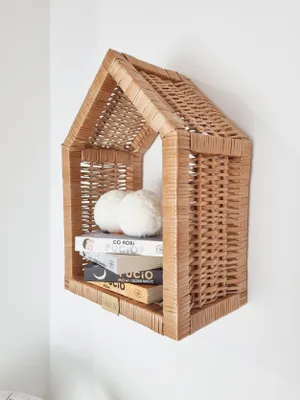 Zdjęcie produktu dla WikliBOX - Wiklinowy domek - szafka ścienna naturalna mała 25x15x36H