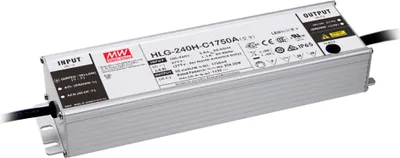 Produktbild von MEANWELL HLG-240H-C1400A, AC-DC LED-Installationsnetzteil, Metallgehäuse, IP65 250,6W 89-179V 1400mA CC