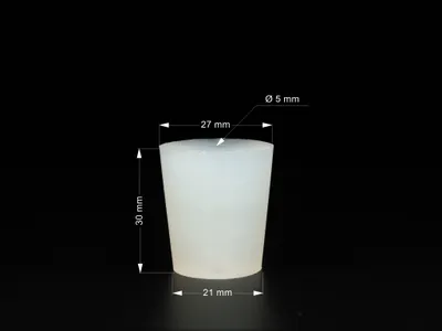 Produktbild von Konische Silikon Stopfen mit Loch 27/21mm - Silikonstopfen
