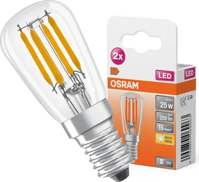 Zdjęcie produktu dla 2x Żarówka LED T26 Tubularna E14 2.8W = 25W 250lm 2700K Ciepła 300° SPECIAL Osram