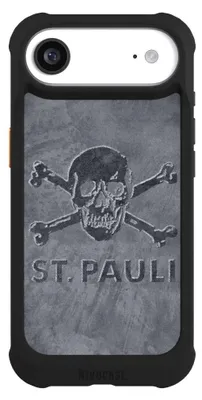 Produktbild von NIVOCASE Hülle für Apple iPhone Air  Stoßfeste Handyhülle NIVOmax Case Schwarz Beton FC St. Pauli Logo