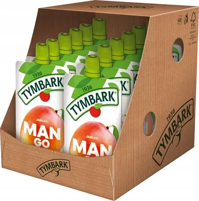 Imagen del producto de Tymbark Mus, 100% mango, manzana y plátano, 120 g x 12 unidades