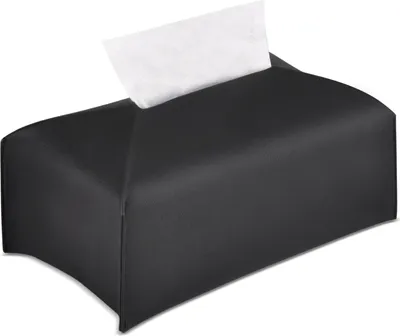 Produktbild von Kosmetiktš¹cher Box Schwarz Tš¹cherbox Taschentuchbox aus Kunstleder Zupftš¹cher Box Kosmetiktš¹cherbox Tuchspender Auto Tissuehalter Kosmetiktuchbox Kosmetiktuchspender Zupftš¹cherbox-24x12,5x12,5cm