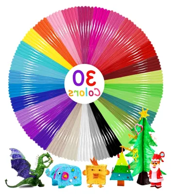 Produktbild von 3D Stift Filament PLA 1,75 mm Nachfüllpackung mit 30 Farben, je 5 m, Gesamtlänge 150 m für 3D Drucker