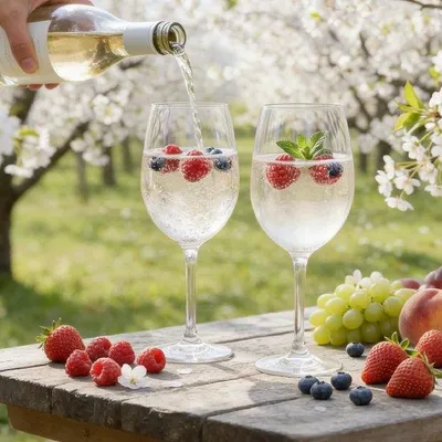 Produktbild von Set mit 2 Weingläsern - 165 ml - wiederverwendbar, aus Kunststoff - bruchsicher, ideal für Partys